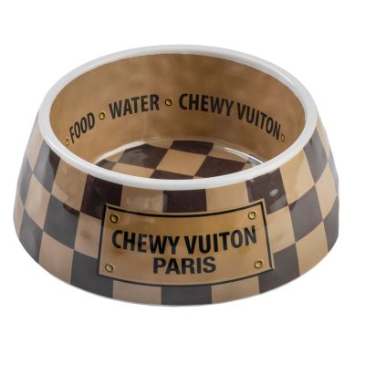 Chewy Vuitton Dog Bowl - Brown